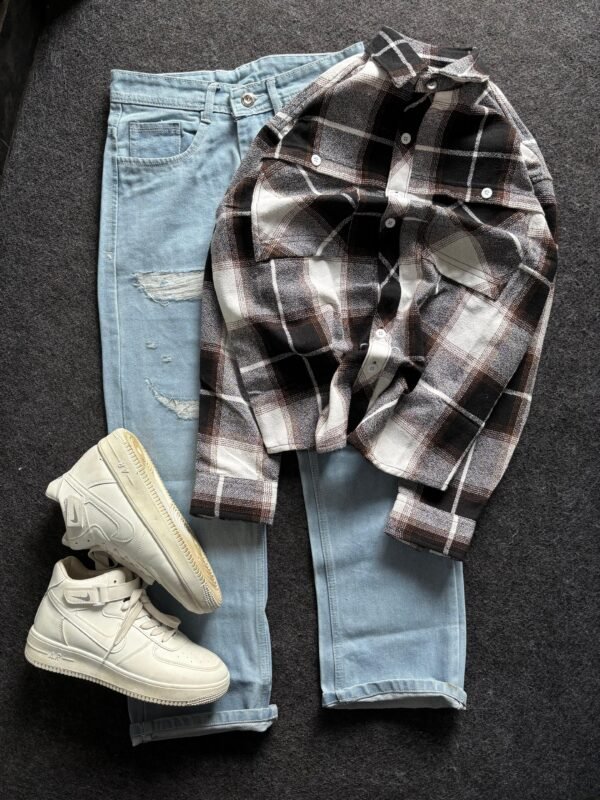 PREMIUM CHECK SHIRT AND BAGGY JEANS