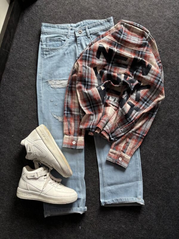PREMIUM CHECK SHIRT AND BAGGY JEANS