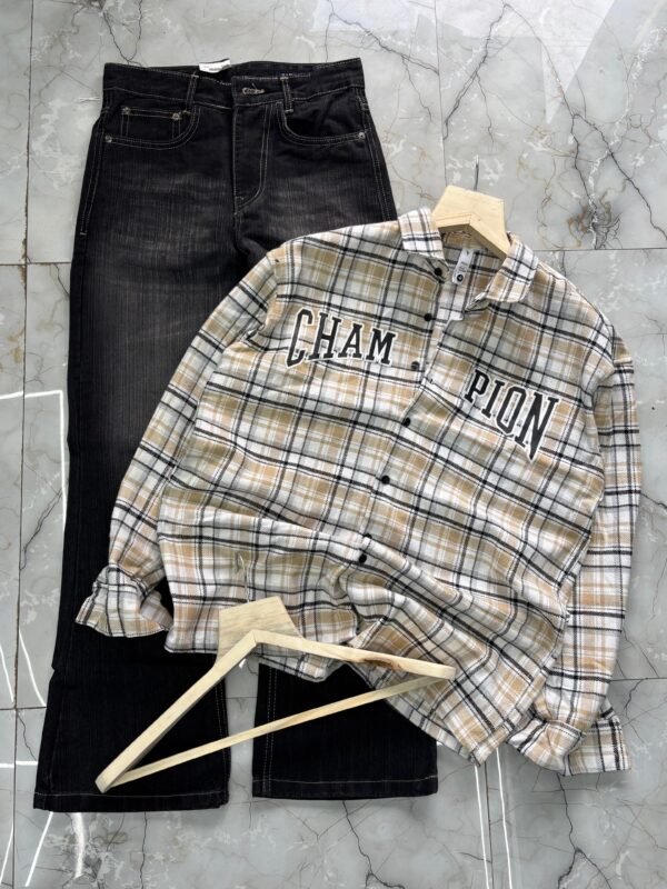 IMP CHECK SHIRT WITH BOOTCUT JEANS